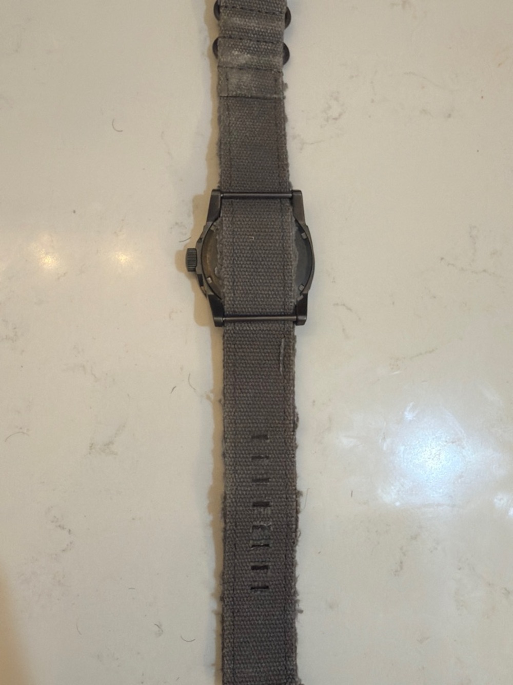 Nixon Gray Canvas Strap Watch with Black Case - Picture 2 of 4